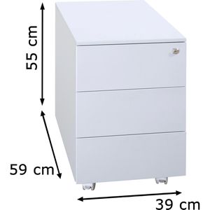 Produktbild für Rollcontainer G-Office EPS/PM3, aus Metall, lichtgrau