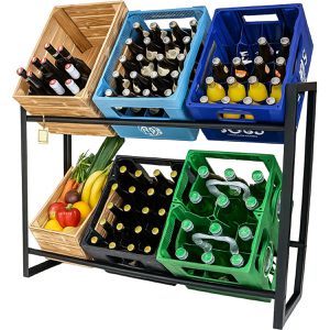 Getränkekistenregal Böttcher-AG schwarz, für 6 Kisten