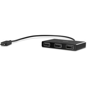 Produktbild für USB-Hub HP USB-C to USB-A Hub, Z6A00AA, schwarz