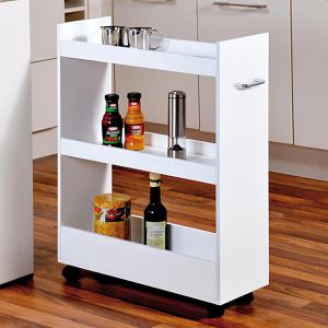 Produktbild für Nischenregal Kesper 24852, weiß, mit Rollen