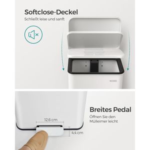 Produktbild für Mülleimer Songmics LTB540W4002, weiß