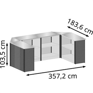 Produktbild für Empfangstheke Schulte Theken-Set 3, 44012, schwarz / grau