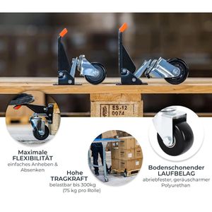 Produktbild für Schwerlastrolle HMF 7650, Lenkrolle, absenkbar