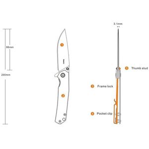 Produktbild für Klappmesser Ruike P801 SF, Einhandmesser