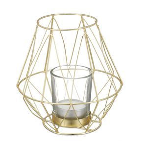 Windlicht Relaxdays Geometrisch gold