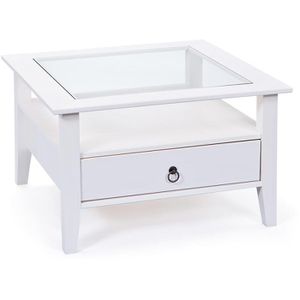 Couchtisch Inter-Link Provence 1 20901510, Glas / Holz, weiß