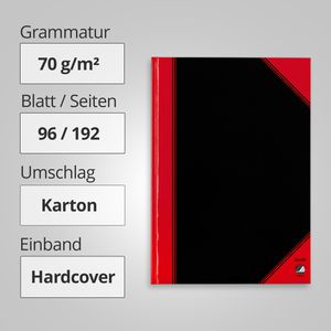 Produktbild für Notizbuch Bantex 100302815 Chinakladde, Karton Hardcover