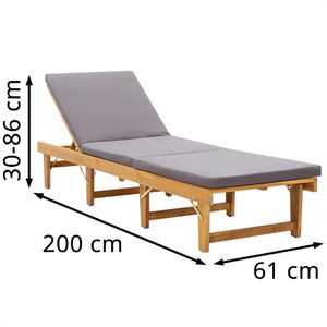 Produktbild für Sonnenliege vidaXL 46491, aus Holz / Stoff