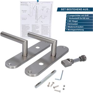 Produktbild für Drückergarnitur Alpertec Conte WC