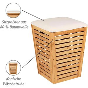 Produktbild für Wäschekorb Wenko Bambusa, braun, mit Deckel