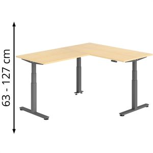 Schreibtisch Hammerbacher XDSMW, ahorn / graphit