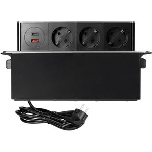 Produktbild für Einbausteckdose Orno GM-9050, mit 2 m Kabel, versenkbar