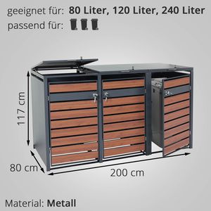 Produktbild für Mülltonnenbox Mendler HWC-J81, Metall