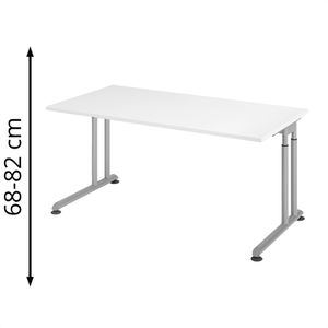 Schreibtisch Hammerbacher Z-Serie, weiß / silber