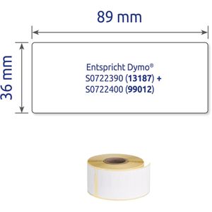 Produktbild für Dymo-Etiketten Zweckform für Dymo 13187, weiß