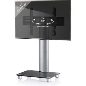 Produktbild für TV-Ständer VCM 17125 Tosal, Ablage &amp; Rollen, silber, Aluminium