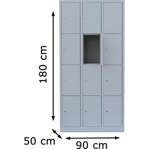 Produktbild für Schließfachschrank Lüllmann 520430, lichtgrau