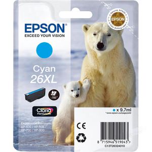 Produktbild für Tinte Epson 26XL T2632 Eisbär, cyan