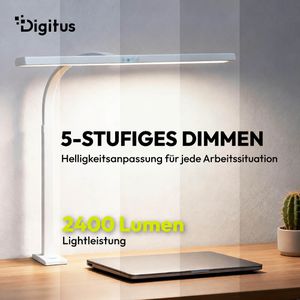 Produktbild für Schreibtischlampe Digitus DA-90493, weiß, LED, dimmbar