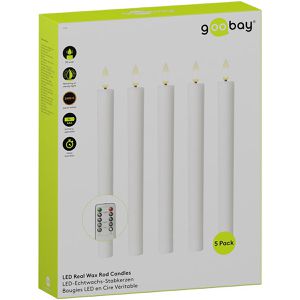 Produktbild für LED-Kerze Goobay 77750, Echtwachs-Stabkerzen weiß