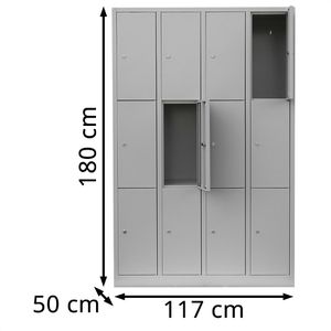 Produktbild für Schließfachschrank Lüllmann 520340, lichtgrau