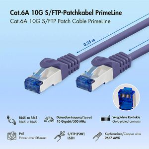 Produktbild für Netzwerkkabel LogiLink PrimeLine, CQ309VS, violett