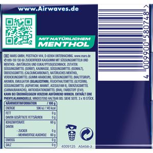 Produktbild für Kaugummis Airwaves Menthol &amp; Eucalyptus