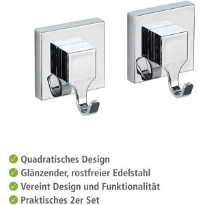 Produktbild für Handtuchhalter Wenko Quadro Vacuum-Loc, 2 Stück