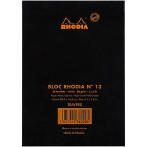 Produktbild für Notizblock Rhodia 136009C, schwarz, A6