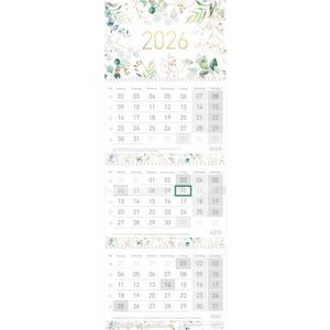 3-Monatskalender Häfft 9994-0, Blattgold, mit Ferienübersicht