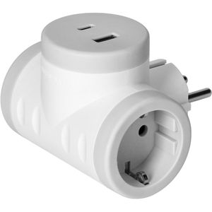 Produktbild für Steckdosenadapter Orno AE-13281(GS), weiß-grau
