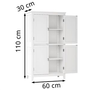 Produktbild für Badschrank Vasagle BBC552P31, mit 4 Füßen, weiß