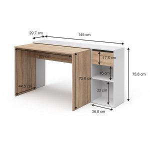 Produktbild für Schreibtisch Vicco Ben, sonoma eiche / weiß