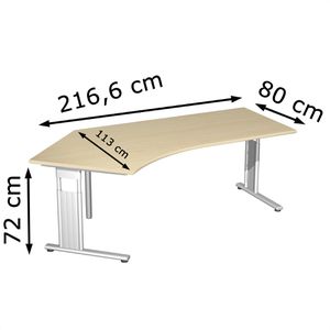 Produktbild für Schreibtisch Geramöbel Flex S-618315-AS, ahorn / silber