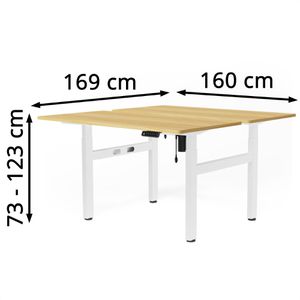 Produktbild für Schreibtisch FlexiSpot EH1W, Doppelarbeitsplatz, ahorn / weiß
