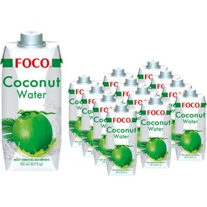 FOCO Kokoswasser 100% Pur, je 500ml, 12 Stück