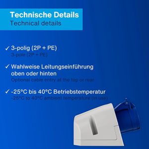 Produktbild für CEE-Steckdose REV-Ritter 00129, 3-polig