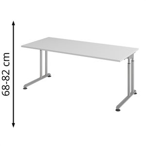 Produktbild für Schreibtisch Hammerbacher Z-Serie, lichtgrau / silber