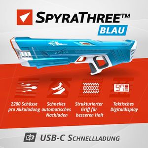 Produktbild für Wasserpistole Spyra Three, blau, elektrisch