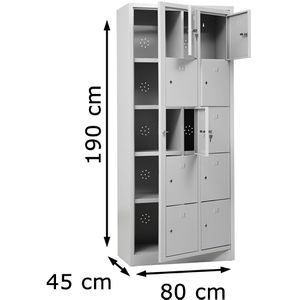 Produktbild für Schließfachschrank G-Office SHC/M.10, lichtgrau