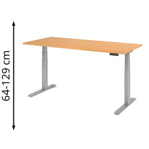 Schreibtisch Hammerbacher XDKB 19, buche / silber