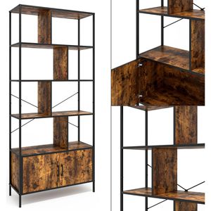 Produktbild für Bücherregal Vicco Fyrk, schwarz / dunkelbraun