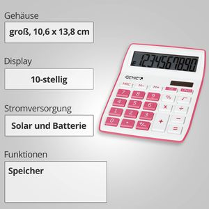 Produktbild für Taschenrechner Genie 840P, weiß/pink