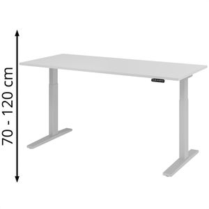 Schreibtisch Hammerbacher XMKA 19, lichtgrau / silber