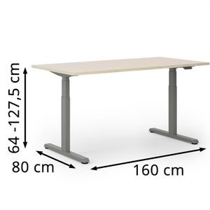 Produktbild für Schreibtisch Actiforce Pro 1050 lite, eiche / anthrazit