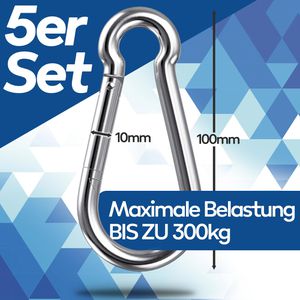 Produktbild für Karabinerhaken GARSIDURO KH-W5-10100-5, Edelstahl