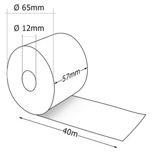 Produktbild für Kassenrollen Böttcher-AG 57mm x 40m x 12mm