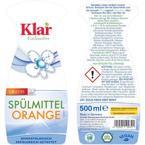 Produktbild für Spülmittel Klar EcoSensitive, Orangenduft, Konzentrat
