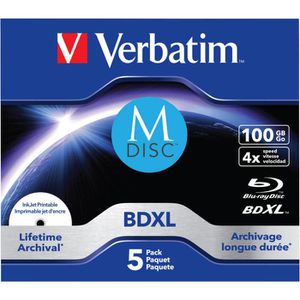Produktbild für Blu-ray-Rohlinge Verbatim 43834 BDXL, bedruckbar, M-Disc