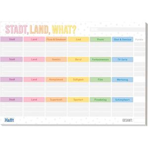 Spielblock Häfft 7272-0, Stadt Land What
